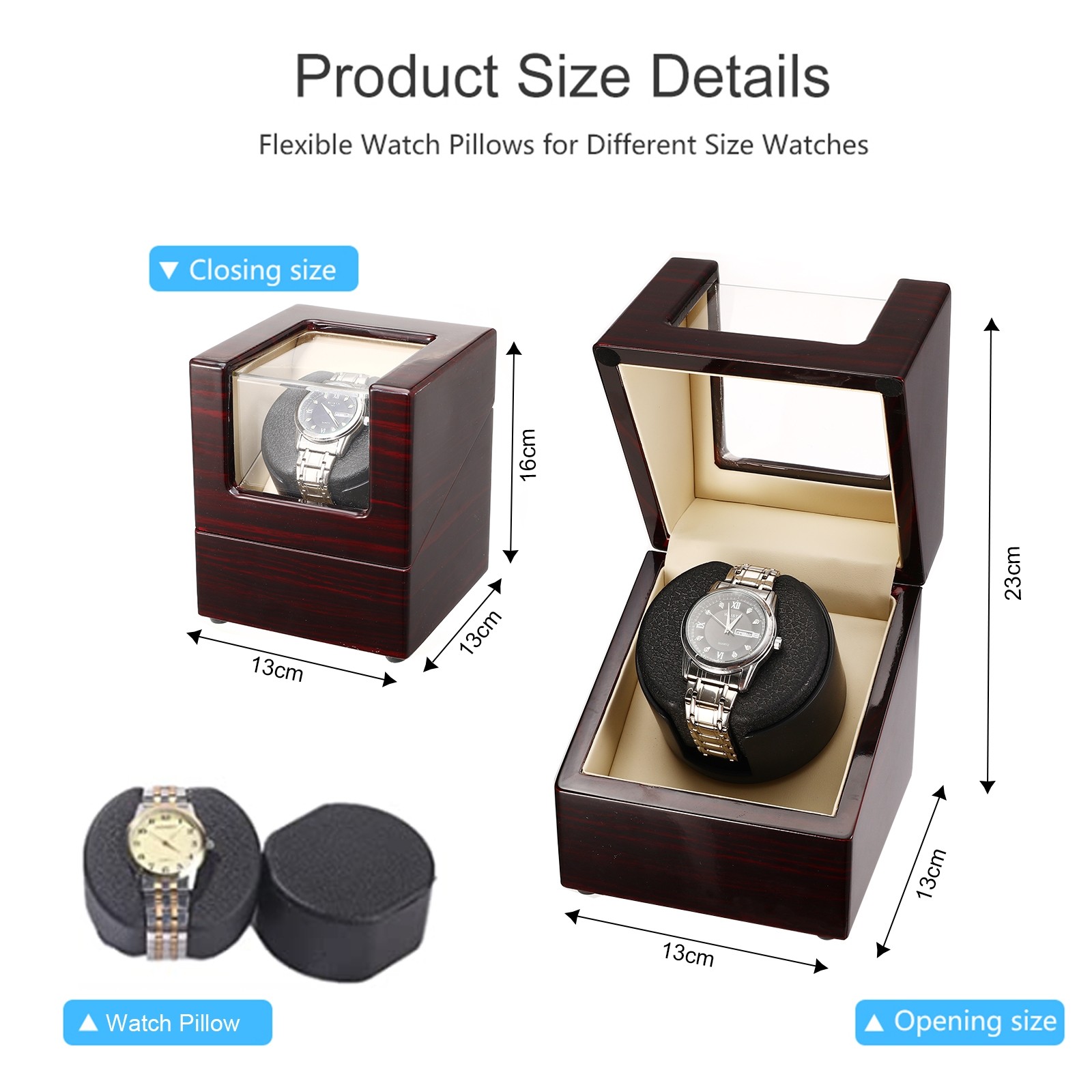 Small watch winder for single watch - Ebony | JQUEEN