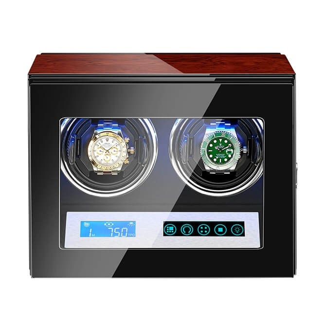JQUEEN Best Double Watch Winder with LCD Touch Screen for Double Automatic Watches JQUEEN