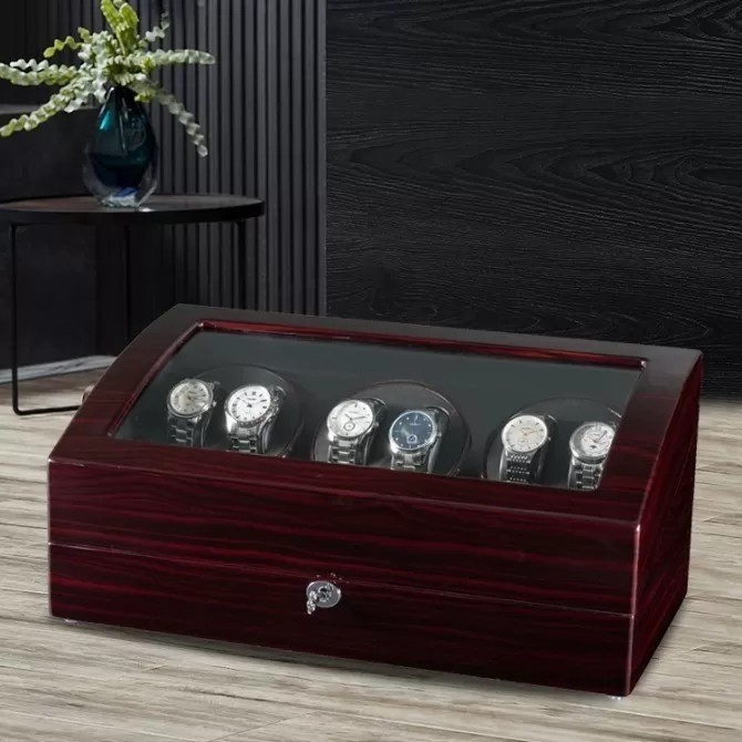 Six Watch Box for Automatic Watches  7 Storages | JQUEEN